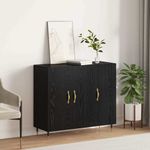 Casa si Gradina - Mobilier - Comode si corpuri - Comode - Bufet cu depozitare cu usa Negru 90 x 34 x 80 cm Lemn compozit - Infinity.ro