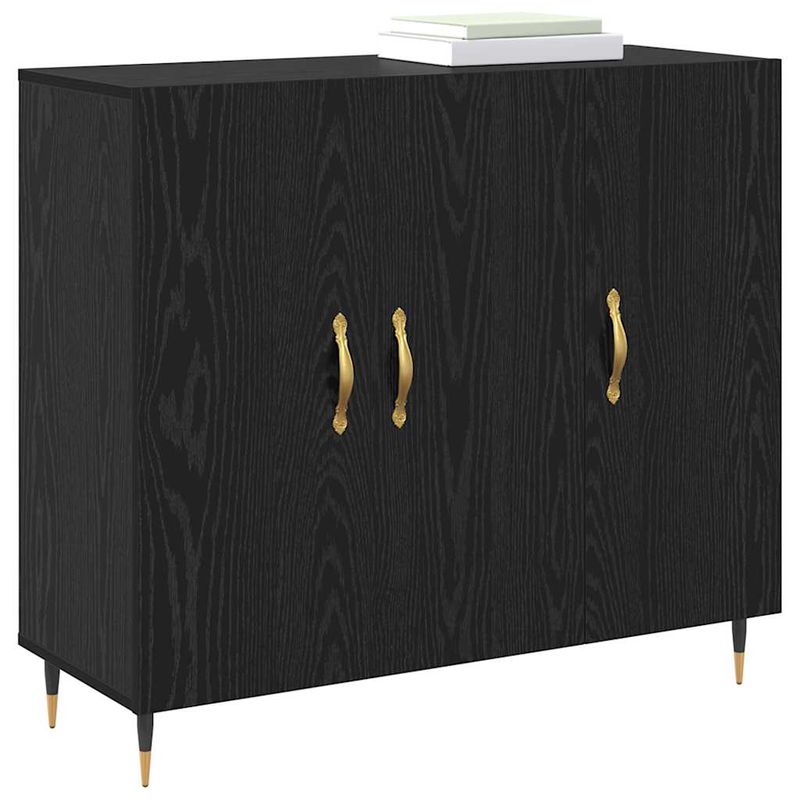 Casa si Gradina - Mobilier - Comode si corpuri - Comode - Bufet cu depozitare cu usa Negru 90 x 34 x 80 cm Lemn compozit - Infinity.ro