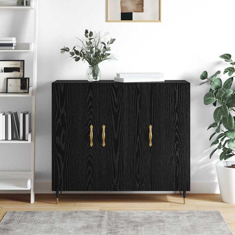 Casa si Gradina - Mobilier - Comode si corpuri - Comode - Bufet cu depozitare cu usa Negru 90 x 34 x 80 cm Lemn compozit - Infinity.ro