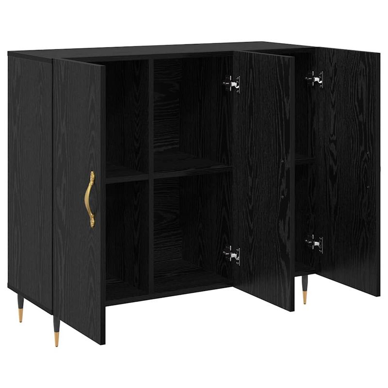 Casa si Gradina - Mobilier - Comode si corpuri - Comode - Bufet cu depozitare cu usa Negru 90 x 34 x 80 cm Lemn compozit - Infinity.ro