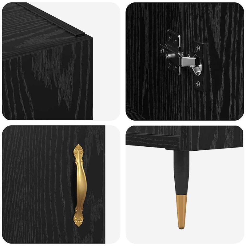 Casa si Gradina - Mobilier - Comode si corpuri - Comode - Bufet cu depozitare cu usa Negru 90 x 34 x 80 cm Lemn compozit - Infinity.ro