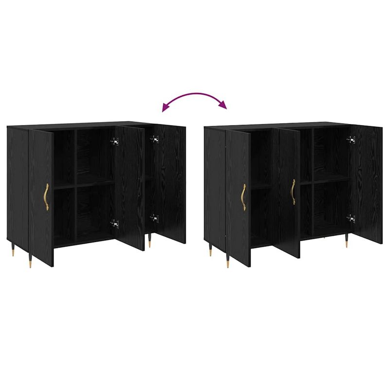 Casa si Gradina - Mobilier - Comode si corpuri - Comode - Bufet cu depozitare cu usa Negru 90 x 34 x 80 cm Lemn compozit - Infinity.ro