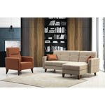 Casa si Gradina - Mobilier - Seturi de mobilier - Seturi living - Set canapele living, Atelier Del Sofa, cadru metal si lemn, bej - Infinity.ro