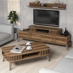 Casa si Gradina - Mobilier - Seturi de mobilier - Seturi living - Set mobilier living, Hanah Home, pal melaminat, nuc, 845HCT5219 - Infinity.ro