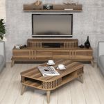 Casa si Gradina - Mobilier - Seturi de mobilier - Seturi living - Set mobilier living, Hanah Home, pal melaminat, nuc, 845HCT5219 - Infinity.ro
