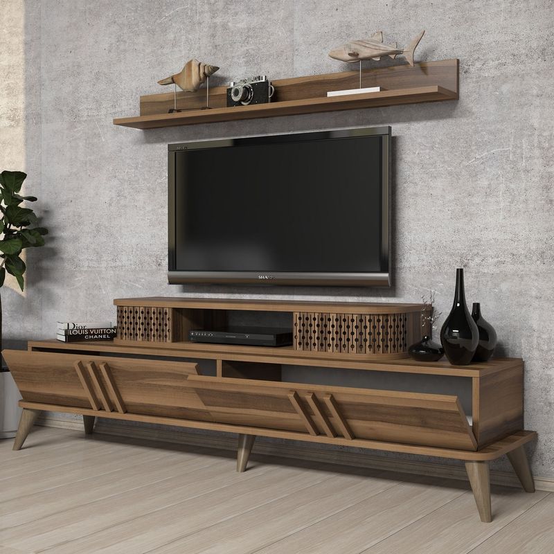 Casa si Gradina - Mobilier - Seturi de mobilier - Seturi living - Set mobilier living, Hanah Home, pal melaminat, nuc, 845HCT5219 - Infinity.ro
