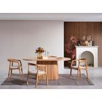 Casa si Gradina - Mobilier - Seturi de mobilier - Seturi mese si scaune - Set masa si scaune, Hanah Home, mdf, lemn de fag, natural, masa 170x90x75 cm, 4 scaune - Infinity.ro