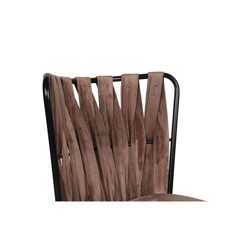 Casa si Gradina - Mobilier - Scaune si fotolii - Scaune - Set scaune, Hanah Home, metal, catifea, maro deschis si negru, 43x43x82 cm, 4 bucati - Infinity.ro