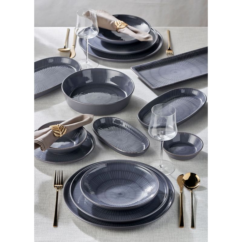 Casa si Gradina - Bucatarie si vesela - Vesela si tacamuri - Farfurii si boluri - Set boluri, Hermia, ceramica, gri, 15x15x5 cm, 6 piese - Infinity.ro