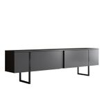 Casa si Gradina - Mobilier - Seturi de mobilier - Seturi living - Set mobilier living, Hanah Home, pal melaminat, antracit si negru, comoda tv 180x30x47 cm, masuta cafea 90x39x40 cm - Infinity.ro