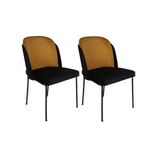 Casa si Gradina - Mobilier - Scaune si fotolii - Scaune - Set scaune, Hanah Home, catifea, mustar si negru, metal, 54x55x86 cm, 2 bucati - Infinity.ro
