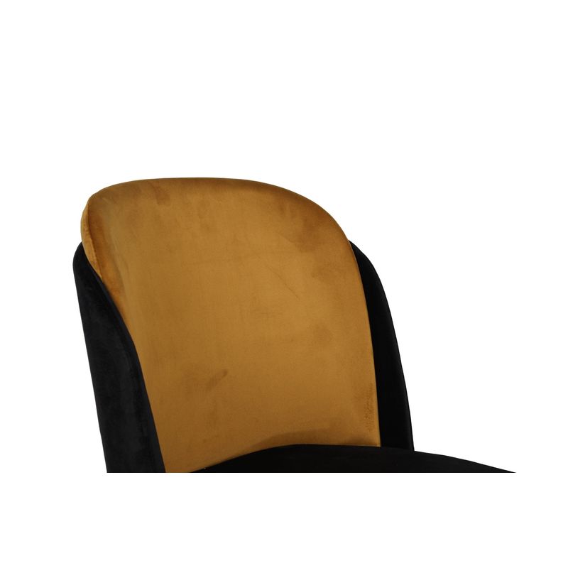 Casa si Gradina - Mobilier - Scaune si fotolii - Scaune - Set scaune, Hanah Home, catifea, mustar si negru, metal, 54x55x86 cm, 2 bucati - Infinity.ro