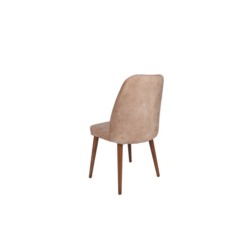 Casa si Gradina - Mobilier - Scaune si fotolii - Scaune - Set scaune, Hanah Home, catifea, bej si nuc, 50x49x90 cm - Infinity.ro