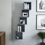 Casa si Gradina - Mobilier - Biblioteci si rafturi - Etajere - Etajera de perete, Hanah Home, pal melaminat, albastru, 30x24x30 cm, set 5 bucati - Infinity.ro