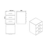 Casa si Gradina - Mobilier - Mese si birouri - Birouri - Set mobilier birou, Hanah Home, pal melaminat, stejar si negru, birou 140x60x73.8 cm, masa cafea 60x50x46.3 cm, sertar 44.5x46.6x61.8 cm - Infinity.ro