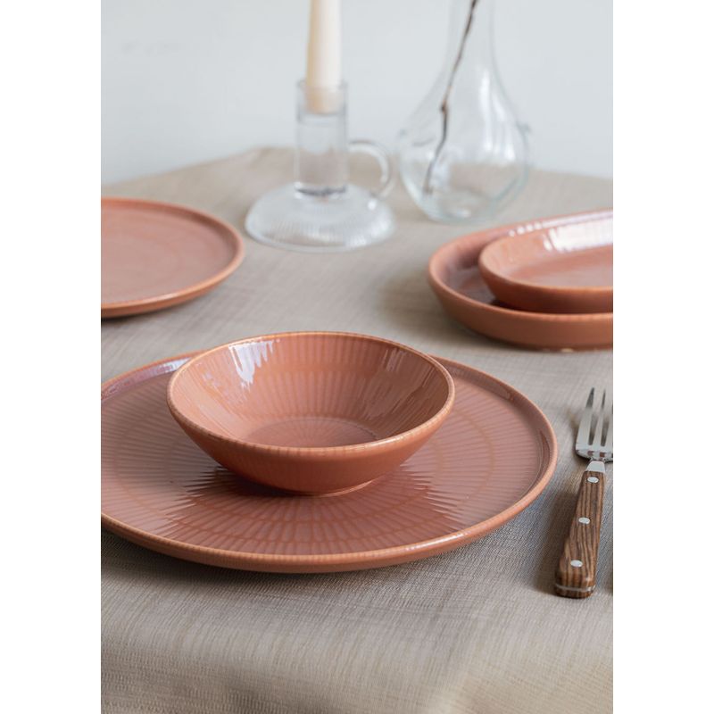 Casa si Gradina - Bucatarie si vesela - Vesela si tacamuri - Farfurii si boluri - Set boluri, Hermia, ceramica, somon, 15x15x5 cm, 6 piese - Infinity.ro