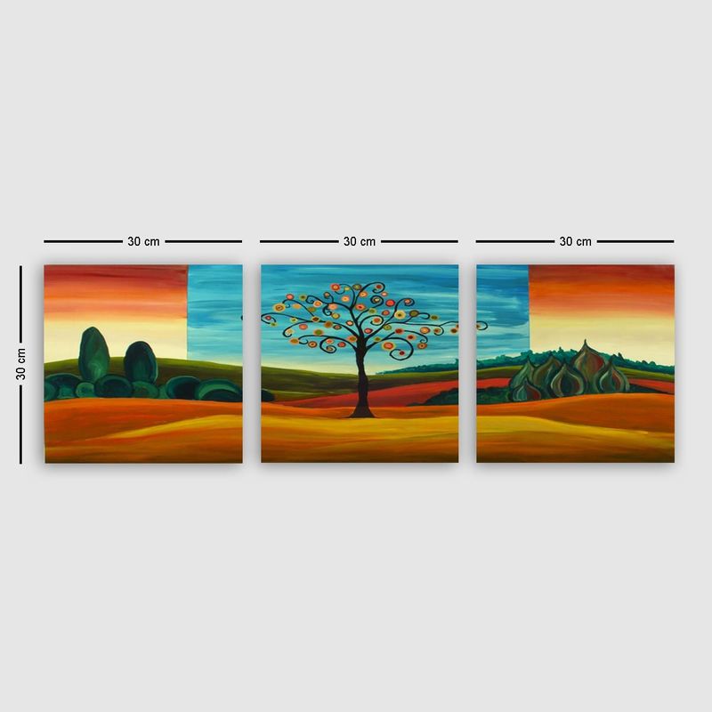 Casa si Gradina - Decoratiuni - Tablouri - Tablou decorativ set 3 piese, Wallxpert, panza, multicolor, 30x30 cm, 564RMY1350 - Infinity.ro