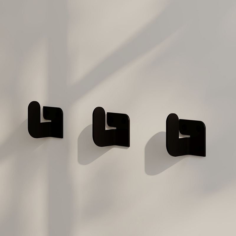 Casa si Gradina - Mobilier - Organizare si depozitare - Cuiere - Cuiere, Wallxpert, metal, negru, 3,2x4,2x3,4 cm, set 3 bucati - Infinity.ro