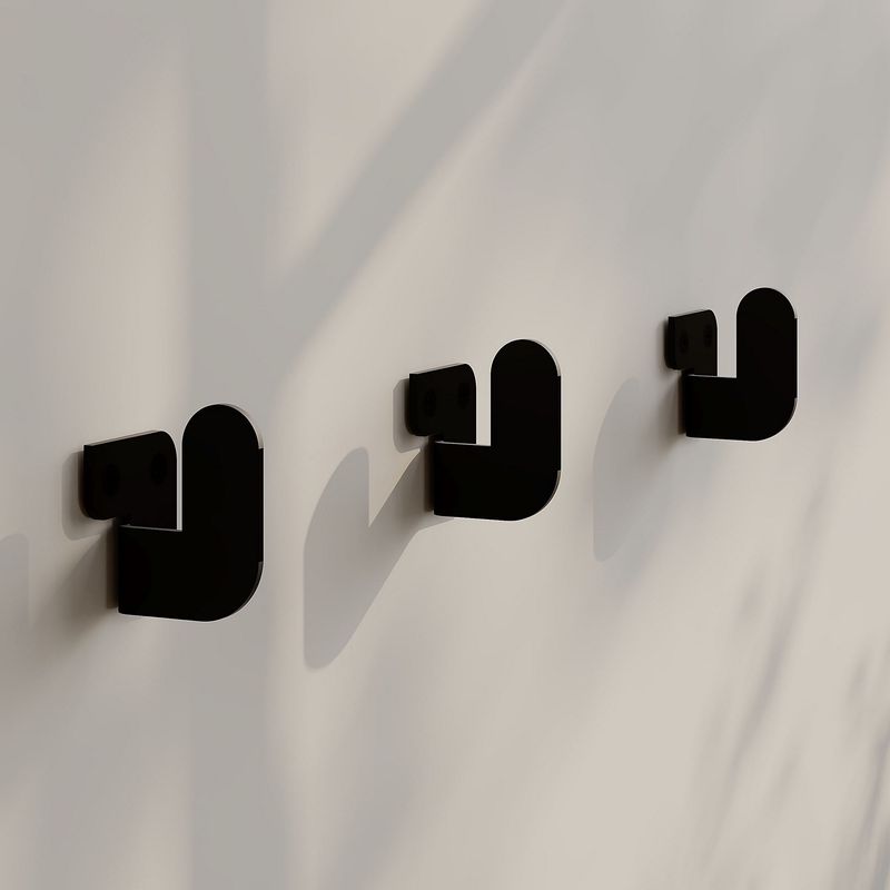 Casa si Gradina - Mobilier - Organizare si depozitare - Cuiere - Cuiere, Wallxpert, metal, negru, 3,2x4,2x3,4 cm, set 3 bucati - Infinity.ro