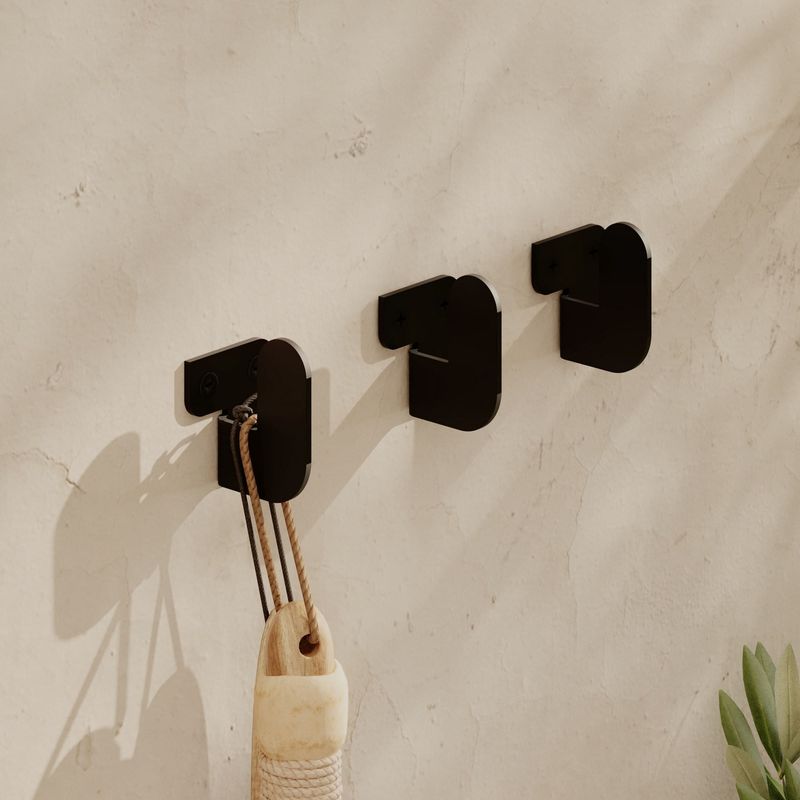 Casa si Gradina - Mobilier - Organizare si depozitare - Cuiere - Cuiere, Wallxpert, metal, negru, 3,2x4,2x3,4 cm, set 3 bucati - Infinity.ro