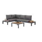 Casa si Gradina - Gradina si terasa - Mobilier exterior - Seturi mobila gradina - Set lounge de gradina, Hanah Home, aluminiu, material textil, multicolor, coltar 258x85x184 cm, masa 72x32x72 cm - Infinity.ro