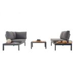 Casa si Gradina - Gradina si terasa - Mobilier exterior - Seturi mobila gradina - Set lounge de gradina, Hanah Home, aluminiu, material textil, multicolor, coltar 258x85x184 cm, masa 72x32x72 cm - Infinity.ro