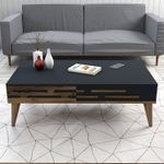 Casa si Gradina - Mobilier - Seturi de mobilier - Seturi living - Set mobilier living, Hanah Home, panou aglomerat melaminat, nuc si antracit, 140x35x45 cm - Infinity.ro