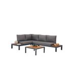 Casa si Gradina - Gradina si terasa - Mobilier exterior - Seturi mobila gradina - Set lounge de gradina, Hanah Home, aluminiu, material textil, multicolor, coltar 258x85x184 cm, masa 72x32x72 cm - Infinity.ro
