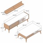 Casa si Gradina - Mobilier - Seturi de mobilier - Seturi living - Set mobilier living, Hanah Home, panou aglomerat melaminat, nuc si antracit, 140x35x45 cm - Infinity.ro
