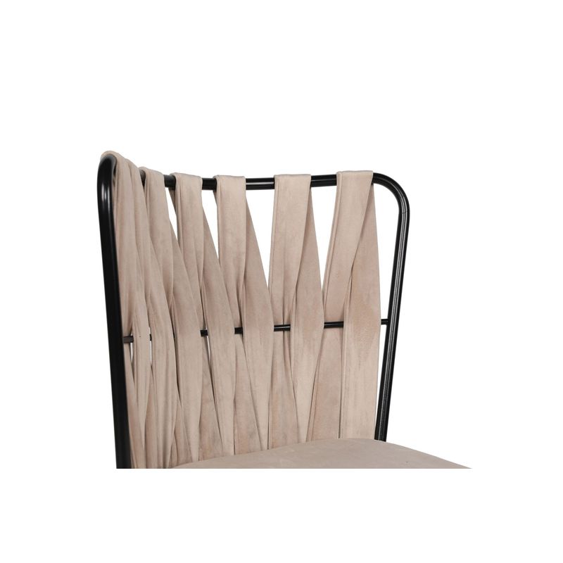 Casa si Gradina - Mobilier - Scaune si fotolii - Scaune - Set scaune, Hanah Home, metal, catifea, crem si negru, 43x43x82 cm, 4 bucati - Infinity.ro