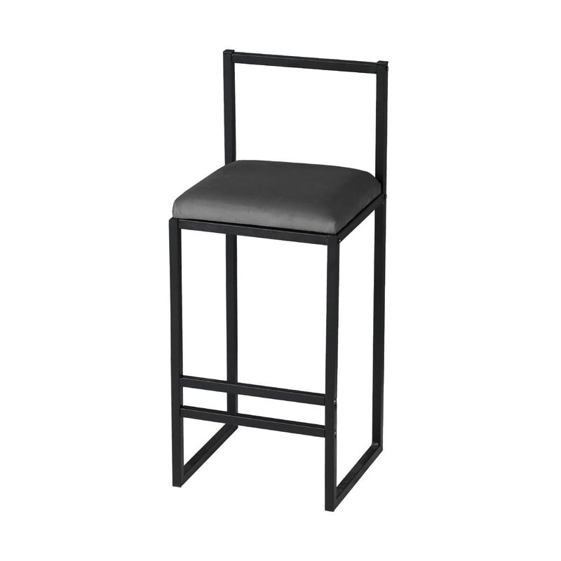 Casa si Gradina - Mobilier - Seturi de mobilier - Seturi mese si scaune - Set masa bar si taburete, Hanah Home, pal melaminat si metal, fumuriu, nuc, negru, masa 90x45x92 cm, taburete 35x35x80 cm (5 piese) - Infinity.ro