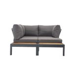 Casa si Gradina - Gradina si terasa - Mobilier exterior - Seturi mobila gradina - Set lounge de gradina, Hanah Home, aluminiu, material textil, multicolor, coltar 258x85x184 cm, masa 72x32x72 cm - Infinity.ro