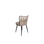 Casa si Gradina - Mobilier - Scaune si fotolii - Scaune - Set scaune, Hanah Home, metal, catifea, crem si negru, 43x43x82 cm, 4 bucati - Infinity.ro
