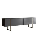 Casa si Gradina - Mobilier - Seturi de mobilier - Seturi living - Set mobilier living, Hanah Home, pal melaminat, antracit si auriu - Infinity.ro
