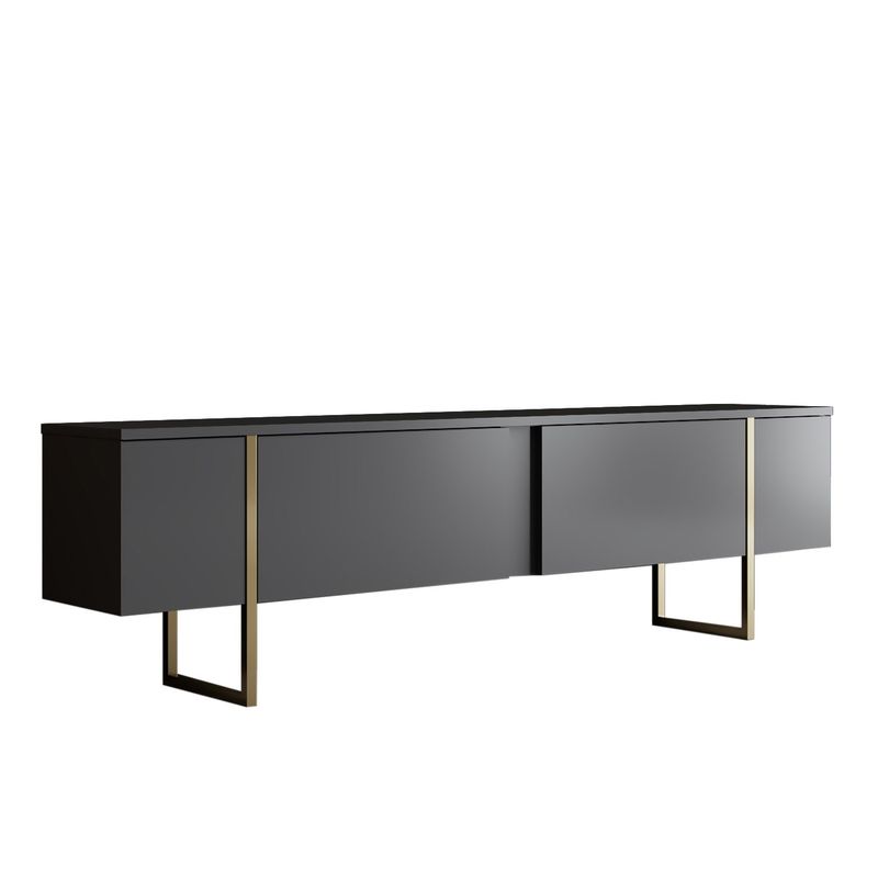 Casa si Gradina - Mobilier - Seturi de mobilier - Seturi living - Set mobilier living, Hanah Home, pal melaminat, antracit si auriu - Infinity.ro