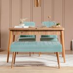 Casa si Gradina - Mobilier - Seturi de mobilier - Seturi mese si scaune - Set masa extensibila si scaune, Hanah Home, PAL melaminat, pin atlantic si verde fistic, masa 129x80x75 cm - Infinity.ro