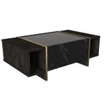 Casa si Gradina - Mobilier - Seturi de mobilier - Seturi living - Set mobilier living, Hanah Home, pal melaminat, negru auriu - Infinity.ro