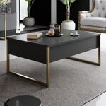 Casa si Gradina - Mobilier - Seturi de mobilier - Seturi living - Set mobilier living, Hanah Home, pal melaminat, antracit si auriu - Infinity.ro