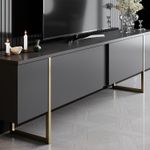 Casa si Gradina - Mobilier - Seturi de mobilier - Seturi living - Set mobilier living, Hanah Home, pal melaminat, antracit si auriu - Infinity.ro