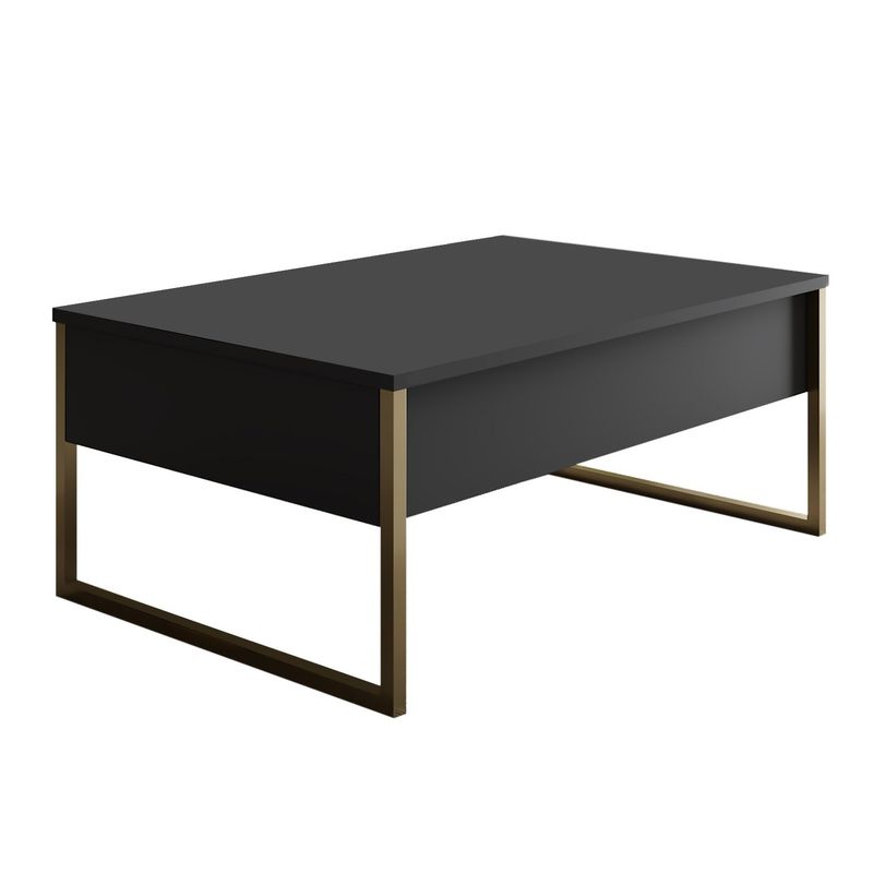 Casa si Gradina - Mobilier - Seturi de mobilier - Seturi living - Set mobilier living, Hanah Home, pal melaminat, antracit si auriu - Infinity.ro