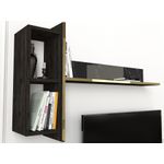 Casa si Gradina - Mobilier - Seturi de mobilier - Seturi living - Set mobilier living, Hanah Home, pal melaminat, negru auriu - Infinity.ro