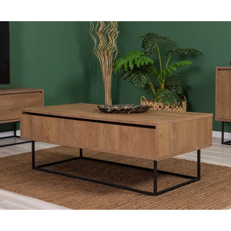 Casa si Gradina - Mobilier - Seturi de mobilier - Seturi living - Set mobilier living, Hanah Home, pal melaminat, nuc si negru - Infinity.ro