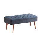 Casa si Gradina - Mobilier - Seturi de mobilier - Seturi mese si scaune - Set masa extensibila si scaune, Hanah Home, pal melaminat, nuc si albastru inchis, 129x80x75 cm - Infinity.ro