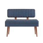 Casa si Gradina - Mobilier - Seturi de mobilier - Seturi mese si scaune - Set masa extensibila si scaune, Hanah Home, pal melaminat, nuc si albastru inchis, 129x80x75 cm - Infinity.ro