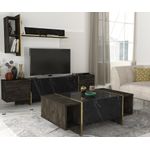 Casa si Gradina - Mobilier - Seturi de mobilier - Seturi living - Set mobilier living, Hanah Home, pal melaminat, negru auriu - Infinity.ro
