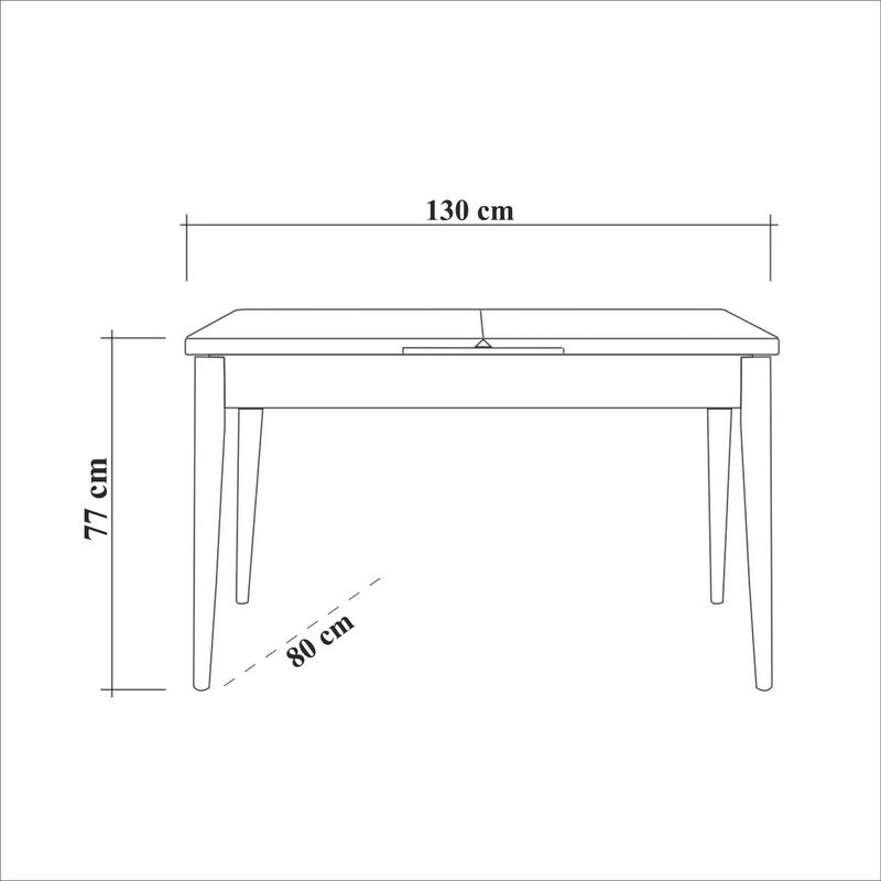 Casa si Gradina - Mobilier - Seturi de mobilier - Seturi mese si scaune - Set masa extensibila si scaune, Hanah Home, pal melaminat, nuc si albastru inchis, 130x80x77 cm - Infinity.ro