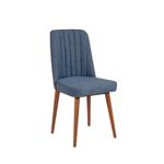 Casa si Gradina - Mobilier - Seturi de mobilier - Seturi mese si scaune - Set masa extensibila si scaune, Hanah Home, pal melaminat, nuc si albastru inchis, 129x80x75 cm - Infinity.ro