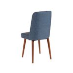 Casa si Gradina - Mobilier - Seturi de mobilier - Seturi mese si scaune - Set masa extensibila si scaune, Hanah Home, pal melaminat, nuc si albastru inchis, 129x80x75 cm - Infinity.ro