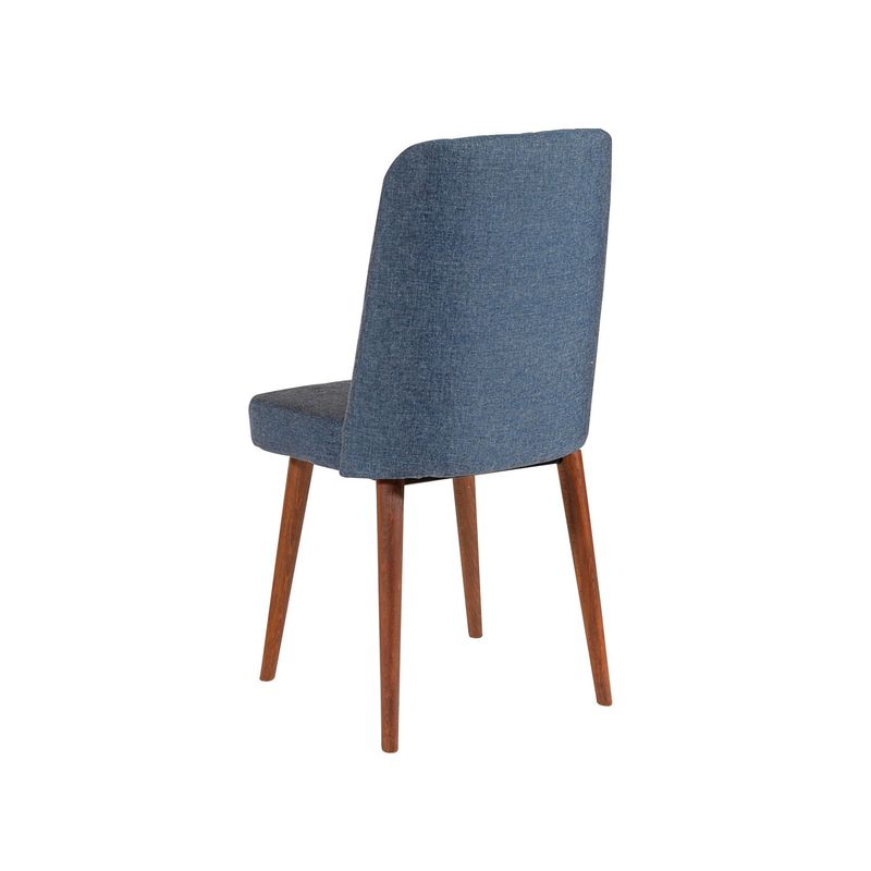 Casa si Gradina - Mobilier - Seturi de mobilier - Seturi mese si scaune - Set masa extensibila si scaune, Hanah Home, pal melaminat, nuc si albastru inchis, 129x80x75 cm - Infinity.ro