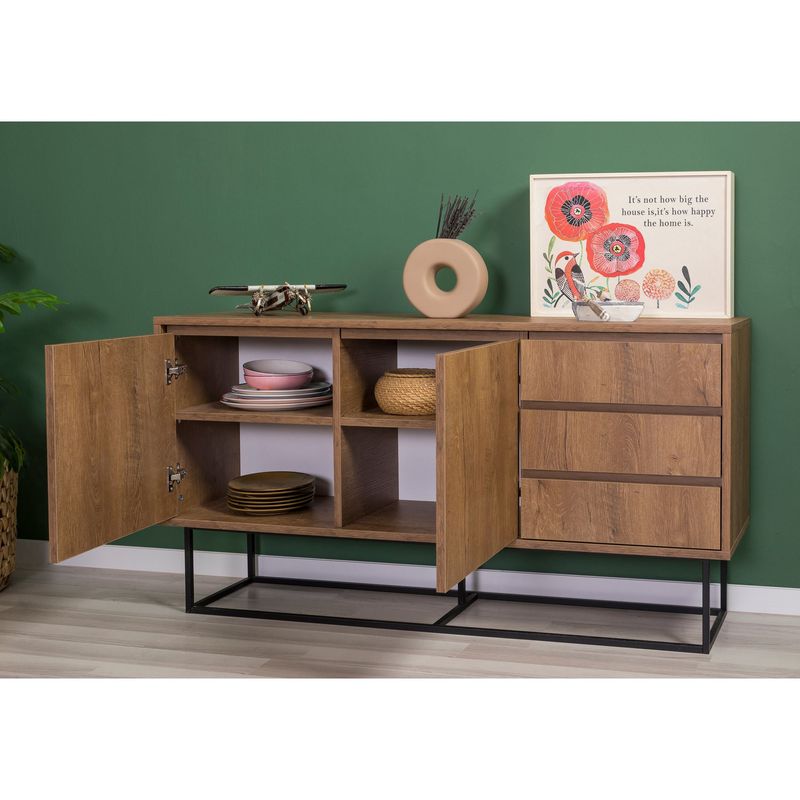Casa si Gradina - Mobilier - Seturi de mobilier - Seturi living - Set mobilier living, Hanah Home, pal melaminat, nuc si negru - Infinity.ro